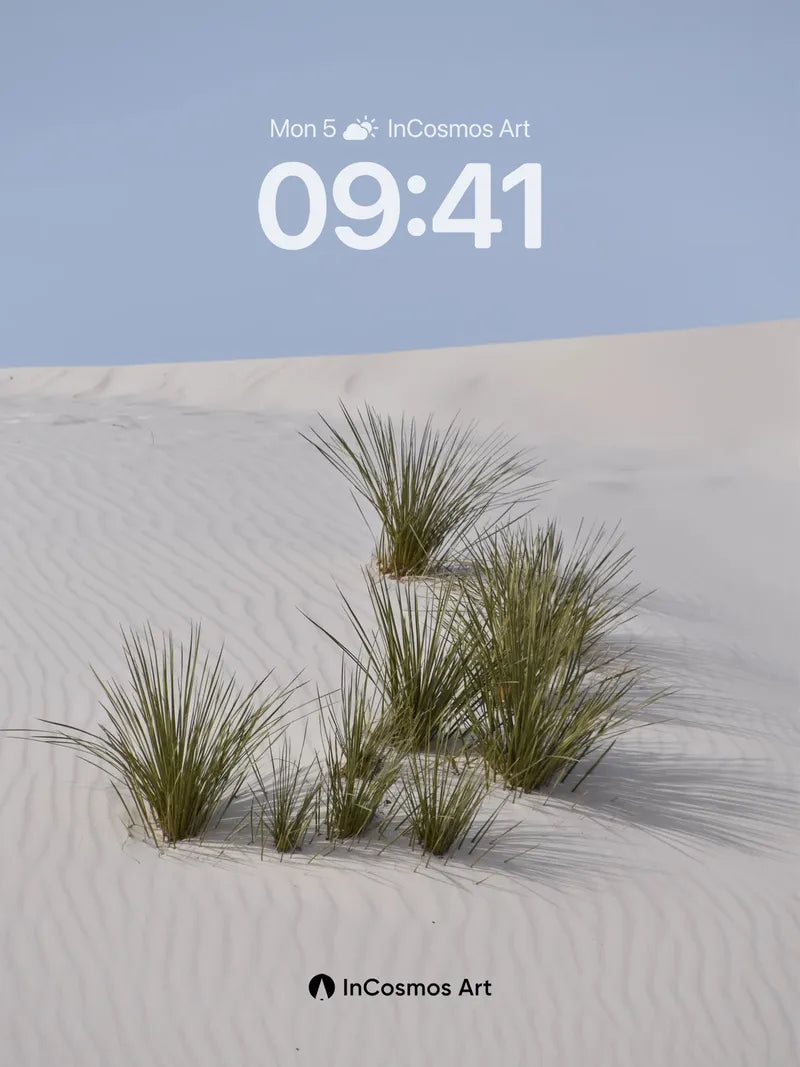 Serenity Dune Wallpaper with Desert Grass Whispers