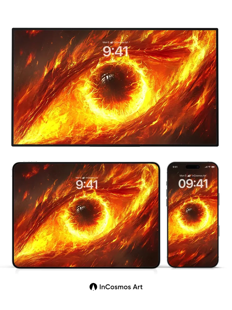 Fiery Eye Wallpaper with Molten Gaze