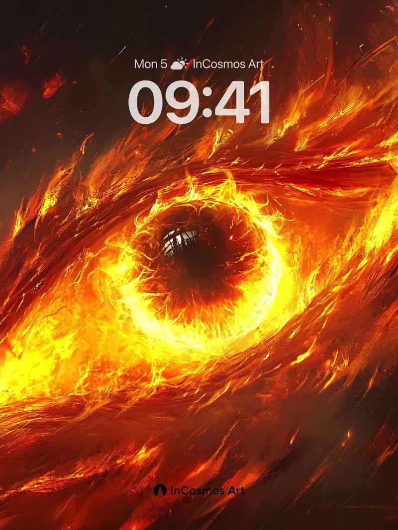 Fiery Eye Wallpaper with Molten Gaze