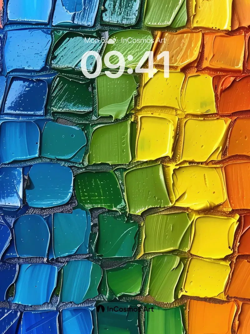 Rainbow Mosaic Wallpaper with Liquid Light wallpaper for iPhone, iPad & Mac