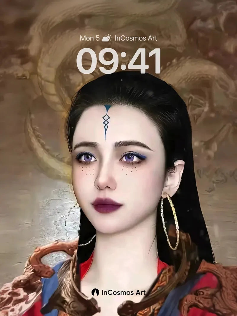 Ethereal Dragon Veil Wallpaper with Celestial Markings