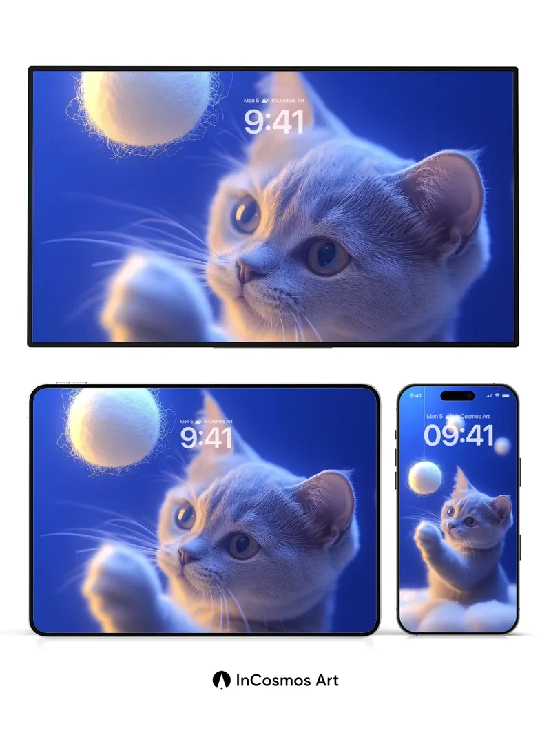 Luminous Play Wallpaper with Floating Wool