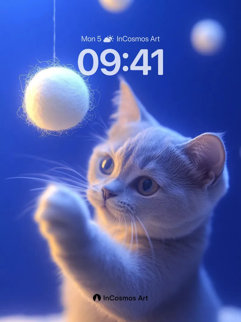 Luminous Play Wallpaper with Floating Wool