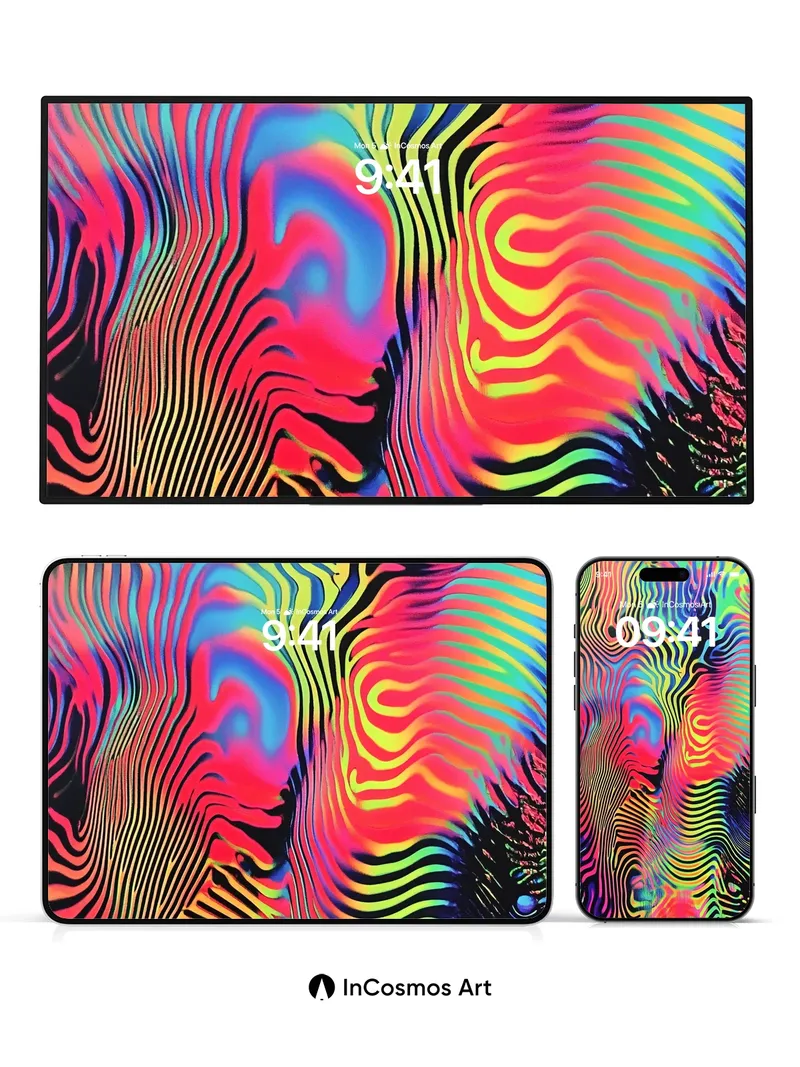 Electric Pulse Wallpaper with Chromatic Waves