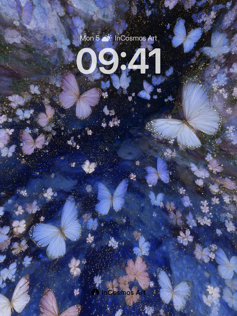 Luminous Reverie Wallpaper with Floating Butterflies