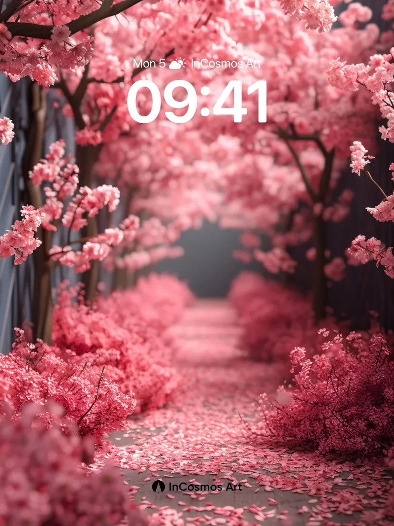 Sakura Veil Wallpaper with Petal Drift