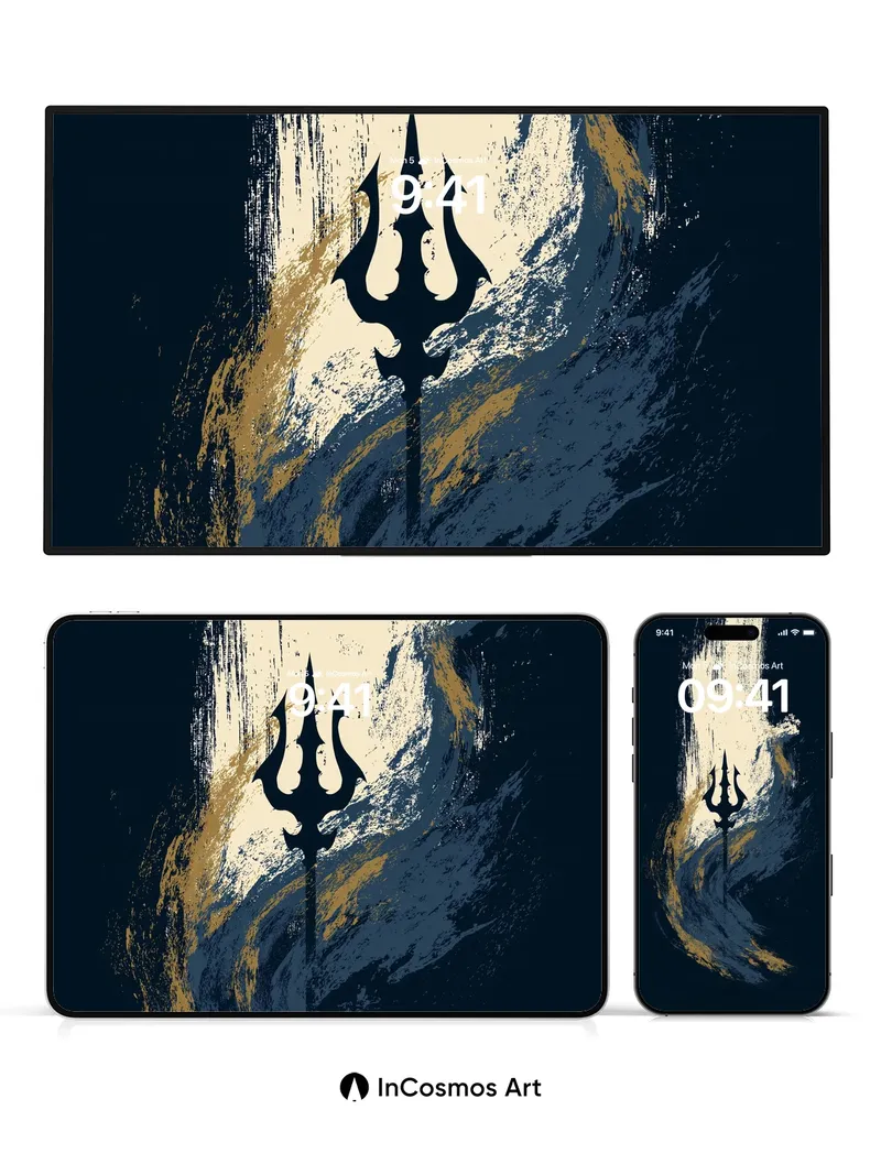 Oceanic Trident Wallpaper with Stormlight Veil