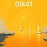 Golden Hush Wallpaper with Floating Sails wallpaper for iPhone, iPad & Mac