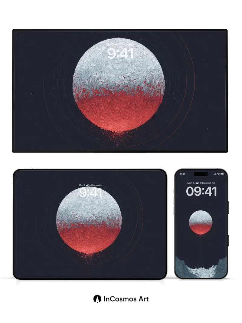 Frostbite Horizon Wallpaper with Crimson Core