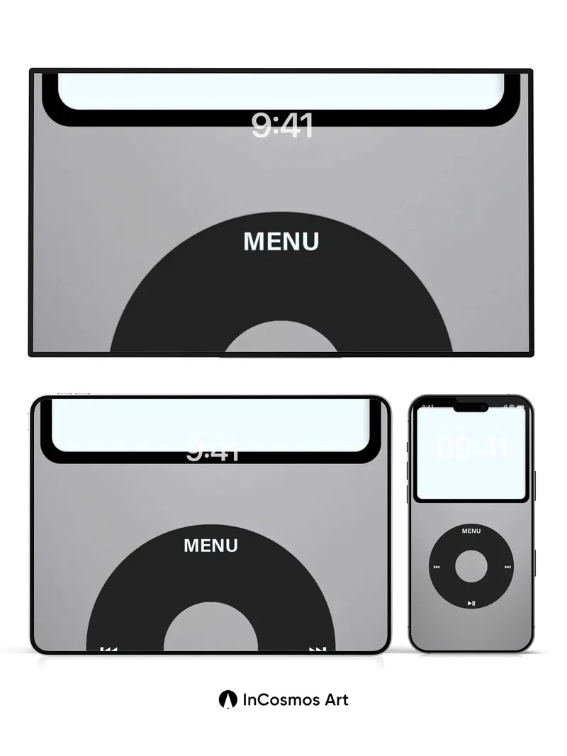 Nostalgic Echo Wallpaper with Click Wheel Glow