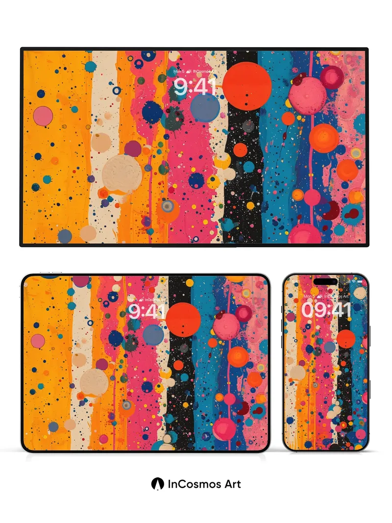 Electric Dot Symphony Wallpaper with Cosmic Drizzle