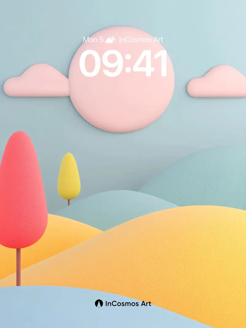 Soft Hush Wallpaper with Pastel Hills