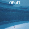 Solitary Red Figure Wallpaper in Snowfall Serenity wallpaper for iPhone, iPad & Mac