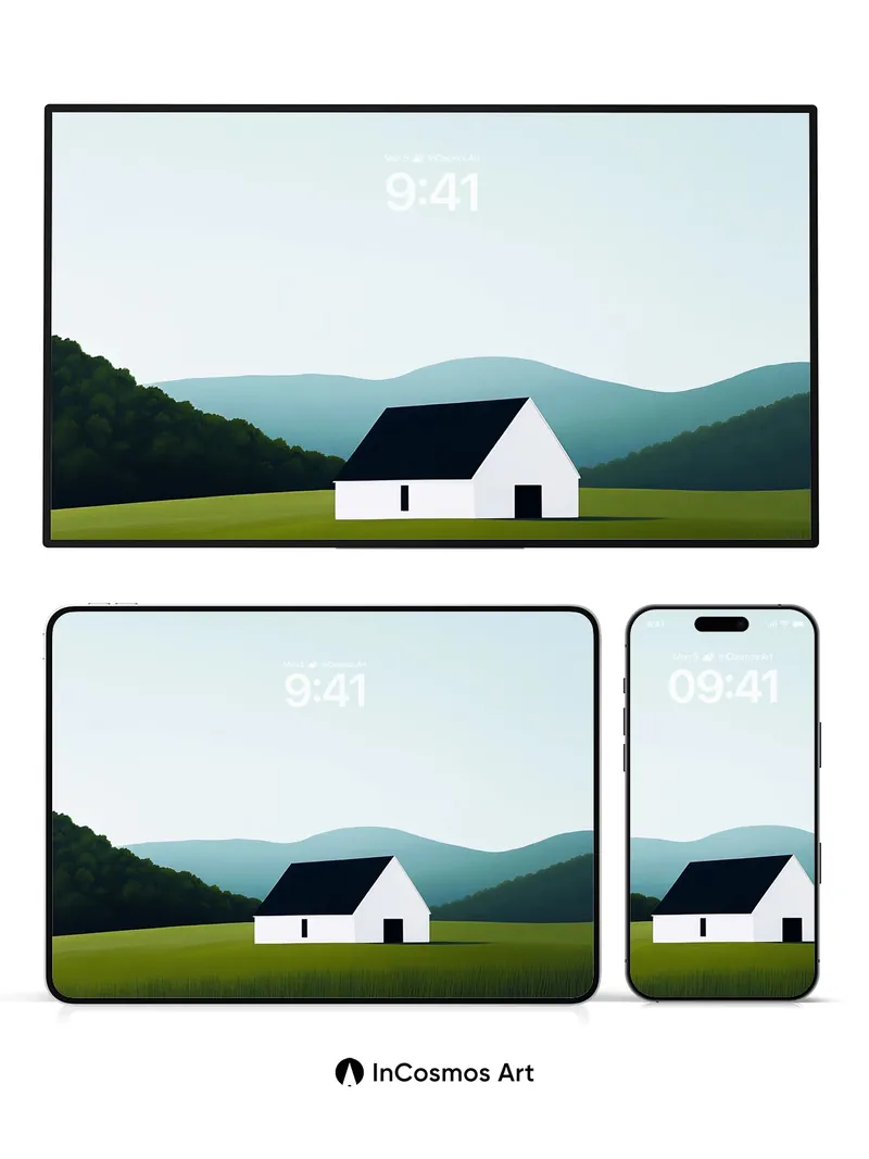 Serenity Ridge Wallpaper with Silent Barn