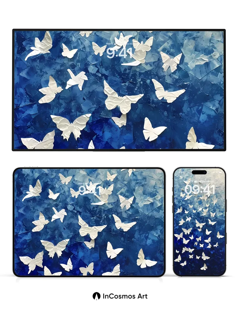 Serenity Flight Wallpaper with Floating Butterflies