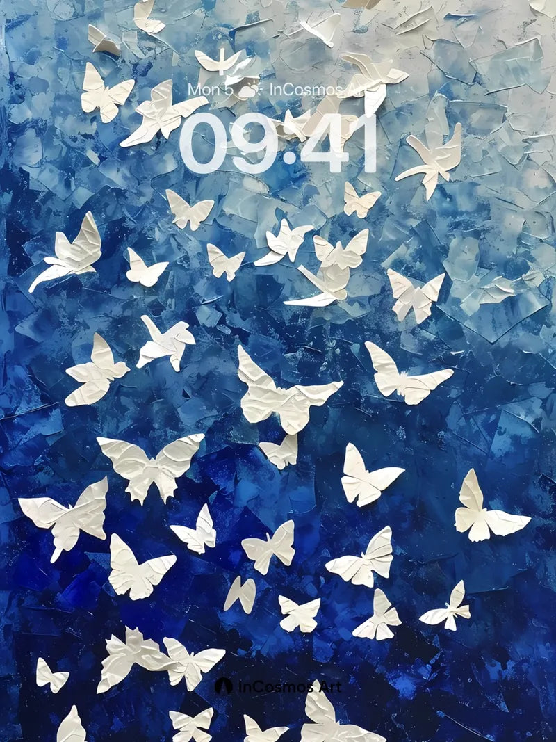 Serenity Flight Wallpaper with Floating Butterflies