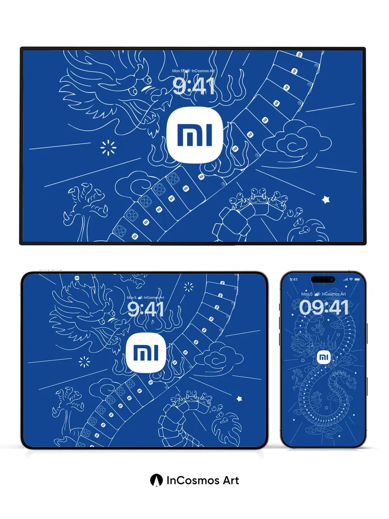 Celestial Dragon Wallpaper with Xiaomi Symbol