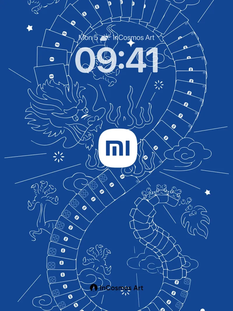 Celestial Dragon Wallpaper with Xiaomi Symbol