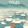 Serene Snowfall Village Winter Wallpaper wallpaper for iPhone, iPad & Mac