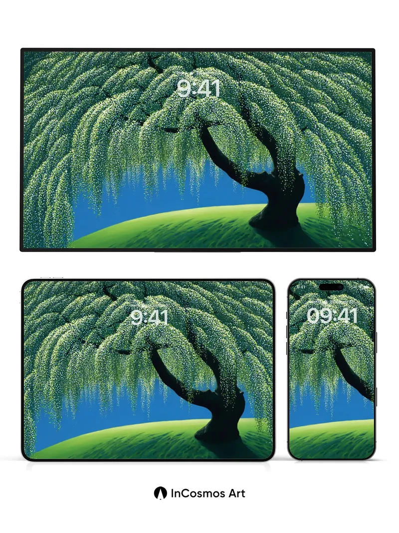 Whispering Canopy Wallpaper with Dripping Light