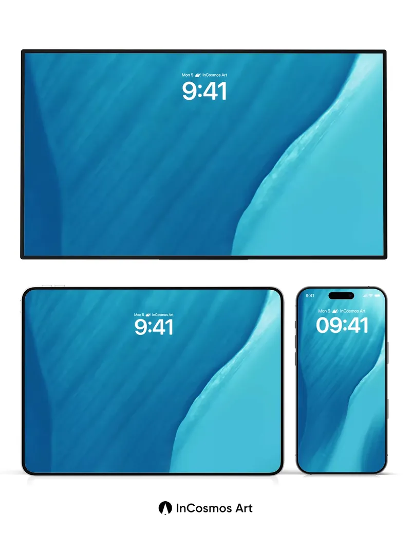 Sapphire Drift Wallpaper with Liquid Light