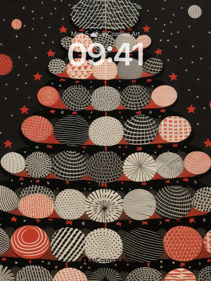 Cosmic Tree Wallpaper with Patterned Orbs wallpaper for iPhone, iPad & Mac