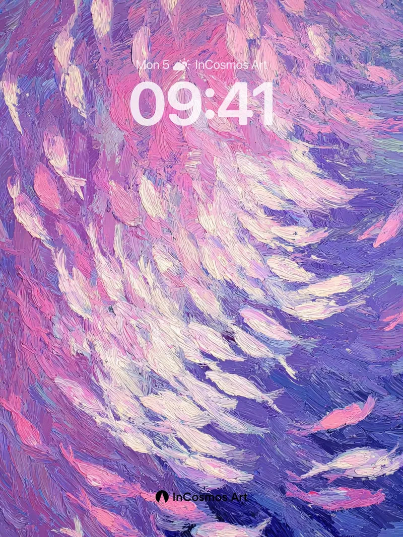 Whispering Feather Wallpaper with Swirling Hues