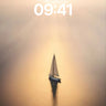 Golden Hush Wallpaper with Solitary Sail wallpaper for iPhone, iPad & Mac