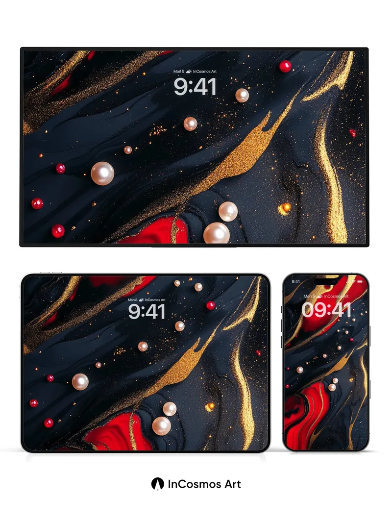 Luminous Abyss Wallpaper with Pearl Drift