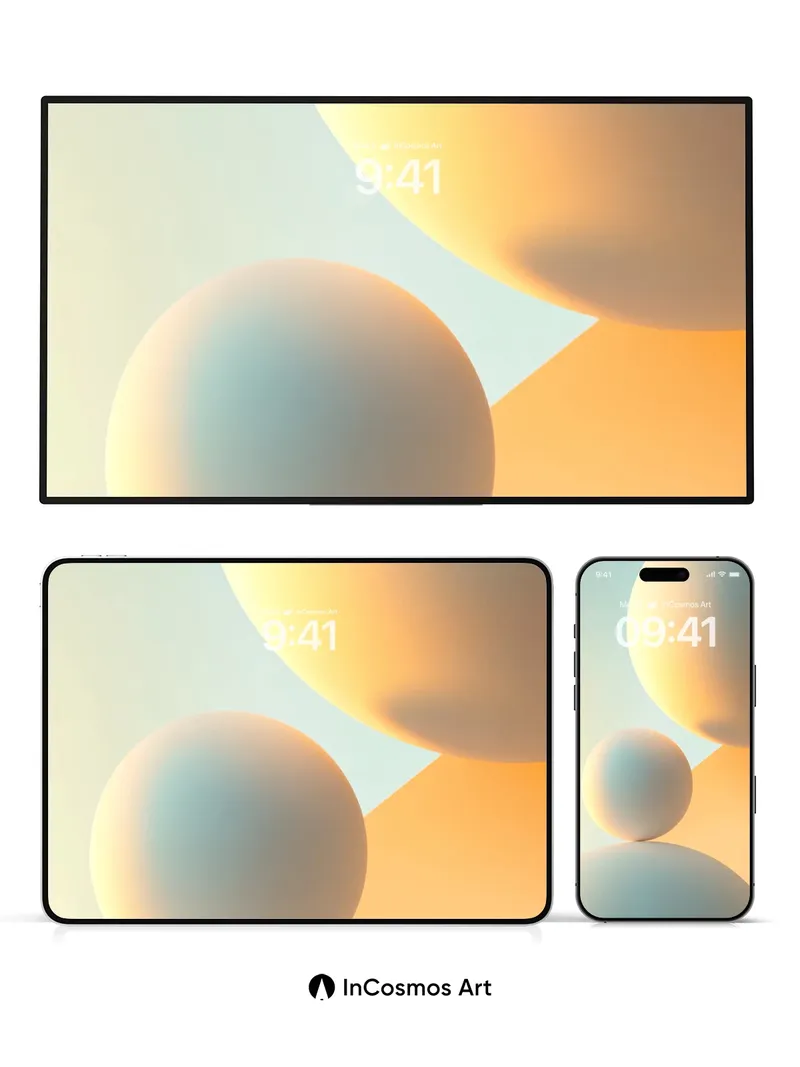 Serenity Sphere Wallpaper with Floating Light