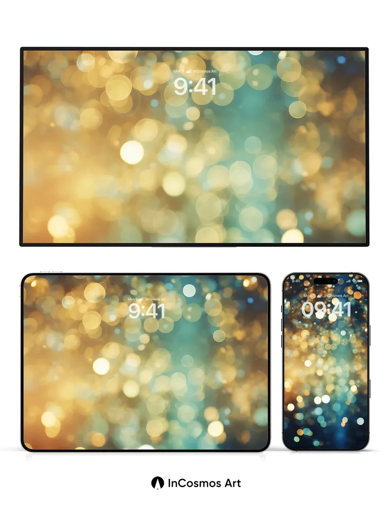 Golden Hush Wallpaper with Floating Light Dust