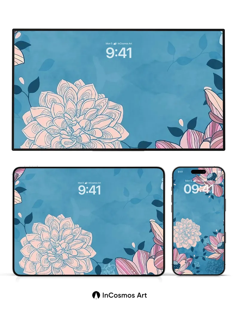 Serene Bloom Wallpaper with Ethereal Petals