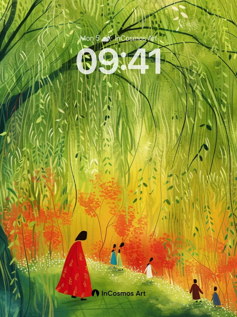 Whispering Canopy Wallpaper with Dappled Light