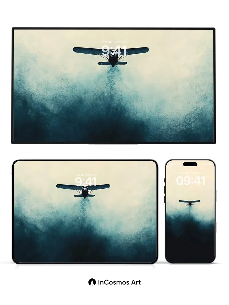 Solitary Flight Wallpaper with Smoke Veil