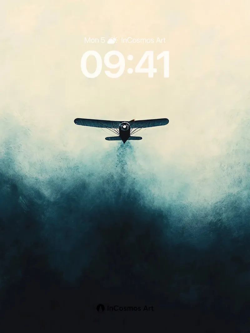 Solitary Flight Wallpaper with Smoke Veil