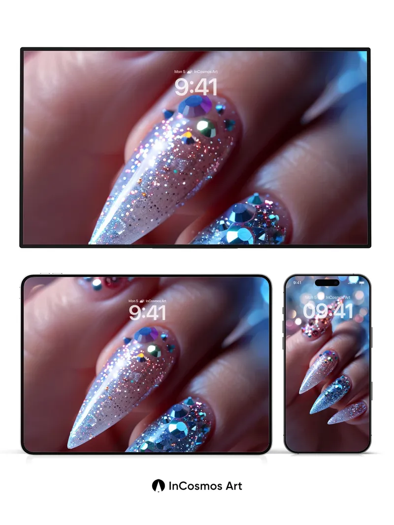 Stellar Glitter Wallpaper with Crystal Fractures