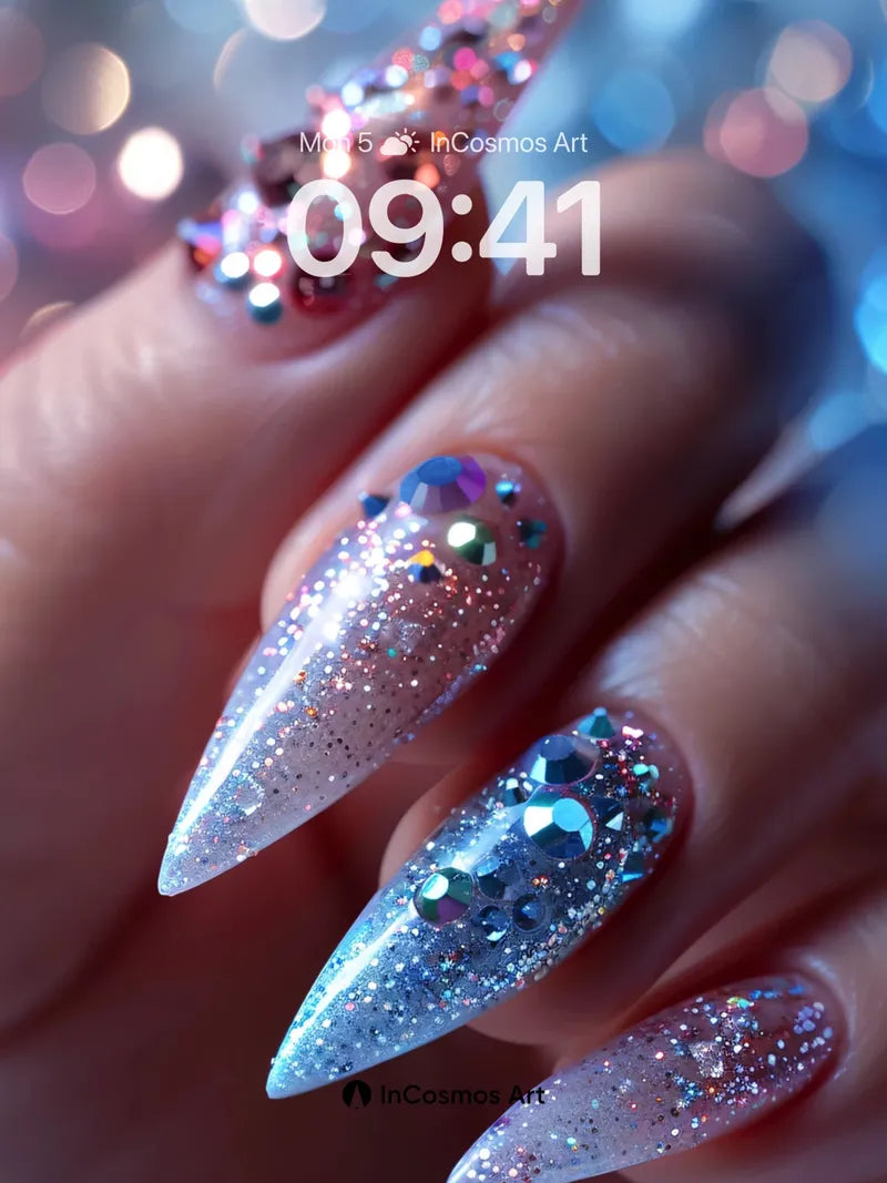 Stellar Glitter Wallpaper with Crystal Fractures