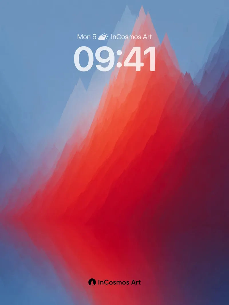 Crimson Summit Wallpaper with Gradient Peaks