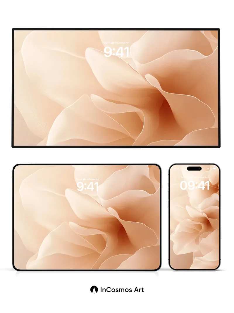 Silken Hush Wallpaper with Floating Petals