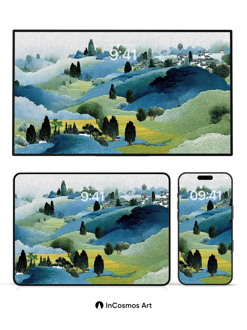 Serenity Valley Wallpaper with Rolling Hues