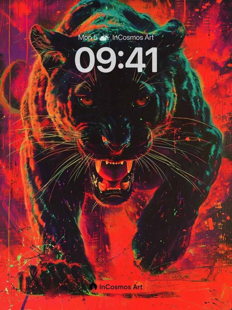 Feral Neon Wallpaper with Electric Shadows