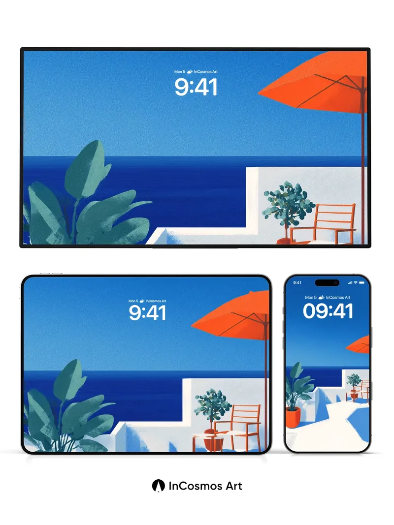 Serenity Cove Wallpaper with Sunlit Geometry