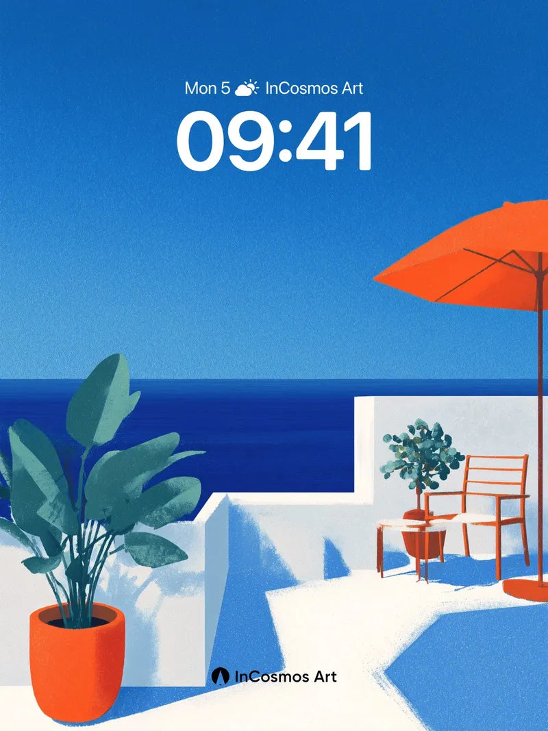 Serenity Cove Wallpaper with Sunlit Geometry