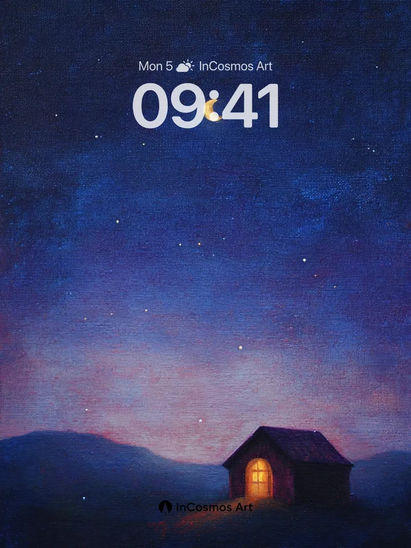 Crescent Hush Wallpaper with Warm Light