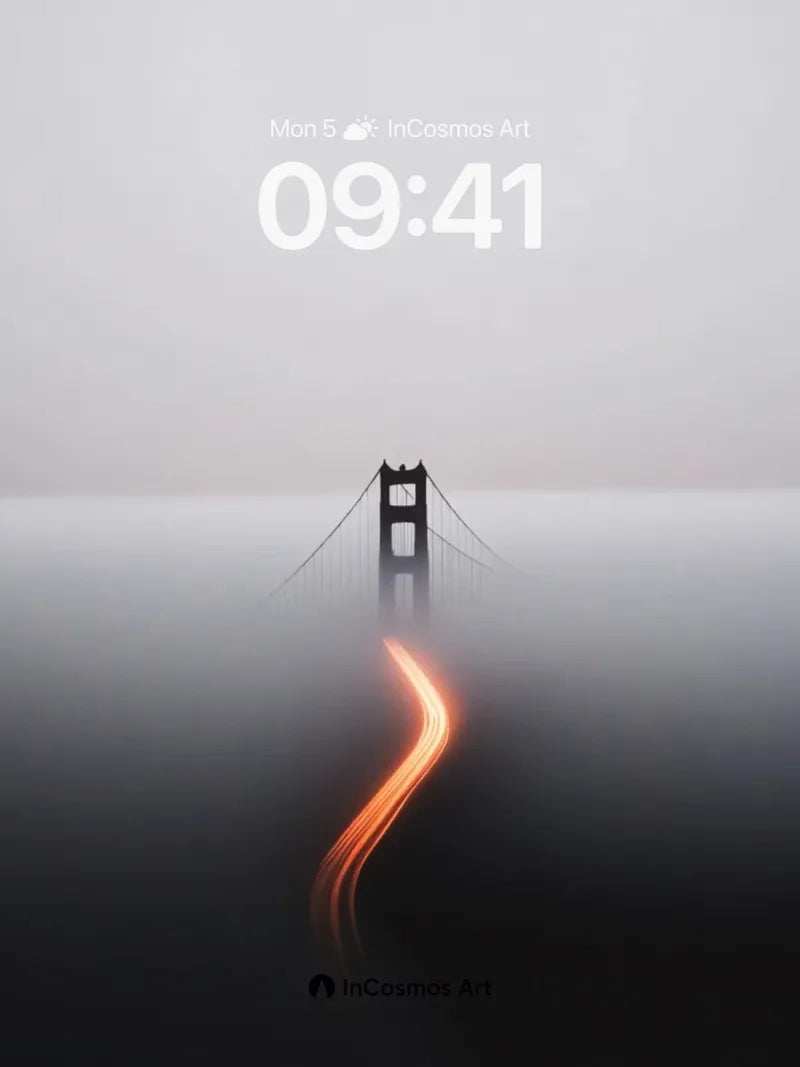 Fogbound Bridge Wallpaper with Ember Trail