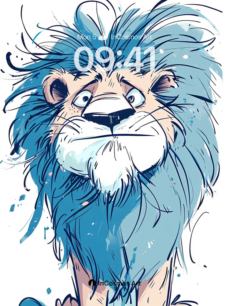 Whimsical Blue Mane Wallpaper with Playful Gaze wallpaper for iPhone, iPad & Mac