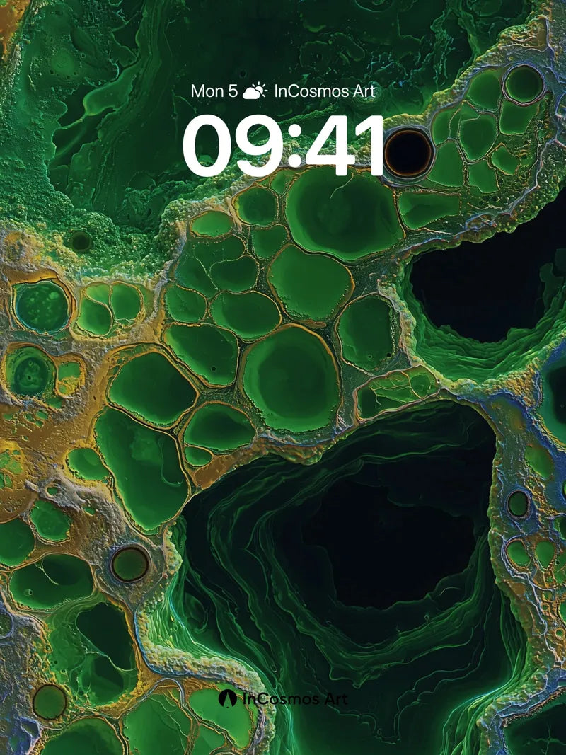 Emerald Abyss Wallpaper with Living Veins