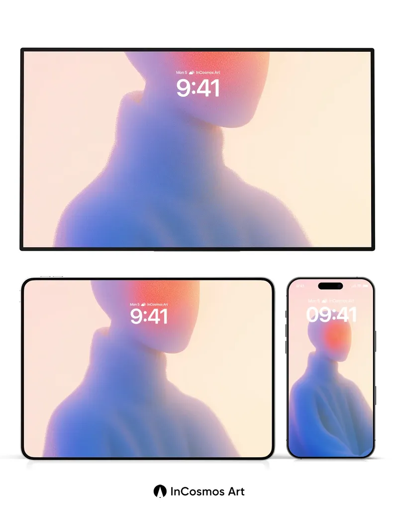 Serene Gradient Wallpaper with Ethereal Form