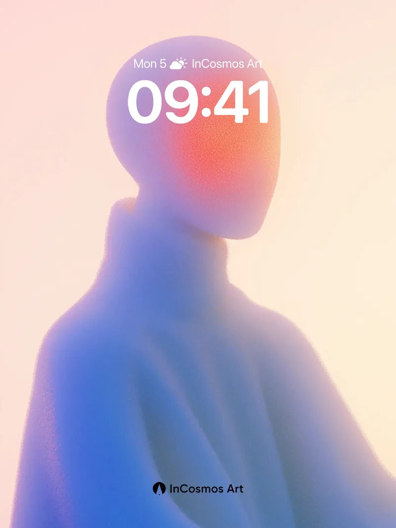 Serene Gradient Wallpaper with Ethereal Form