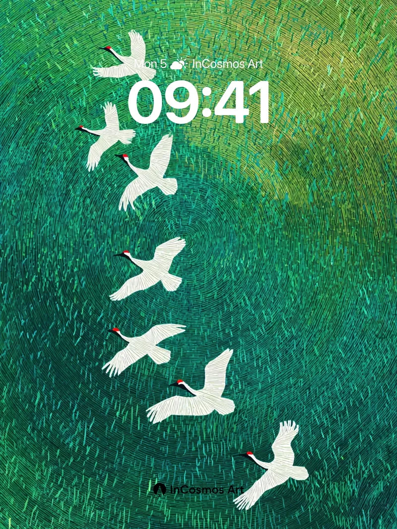 Serenity Flight Wallpaper with Emerald Whirlpool